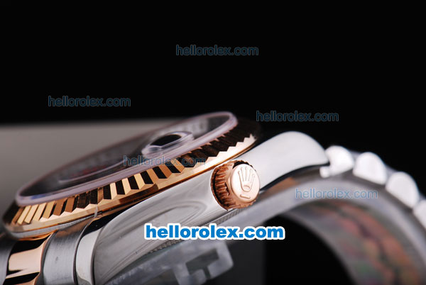 Rolex Datejust Automatic with Rose Gold Case and Black Dial - Click Image to Close